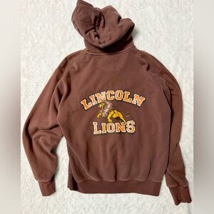 UNIQLO Brown Zip Up Lincoln Lions Hoodie